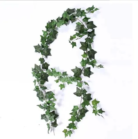 2M Artificial Ivy Vine Silk Fabric Green Leaves Garland For Home Garden Wall Hanging Wedding Party Decoration Faux Foliage