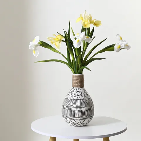 Real Touch PU Artificial Iris Flower Long Stem Fake Plants For Wedding Home Garden Party Floral Decoration European Style