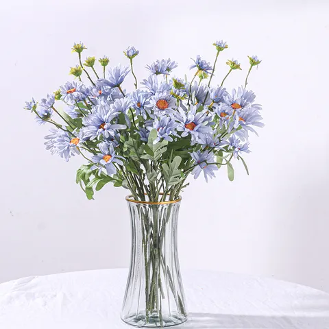 Artificial Daisy Silk Flower Branch Faux Chamomile For Home Living Room Wedding Photography Pastoral Fake Plant Decoration