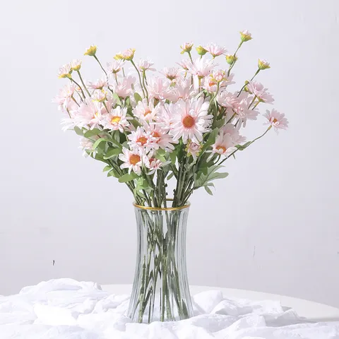 Artificial Daisy Silk Flower Branch Faux Chamomile For Home Living Room Wedding Photography Pastoral Fake Plant Decoration