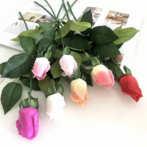 Moisturizing Real Touch Artificial Rose Single Stem Latex Soft Glue Silk Flower For Home Wedding Party Decor Photography Prop