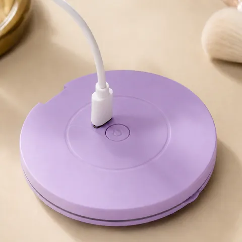 Portable LED Makeup Mirror Folding Pocket Cosmetic Mirror With Lights Stepless Dimmable Rechargeable Travel Beauty Mirror