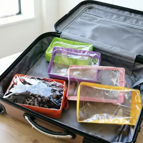 Transparent PVC Waterproof Storage Bag Clear Makeup Toiletry Bag For Swimwear Towel Socks Travel Daily Portable Zipper Pouch