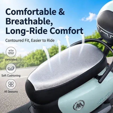 Universal Thickened Sun Protection Heat Insulation Electric Bike Seat Cover Waterproof Anti-Slip Scooter Seat Protector