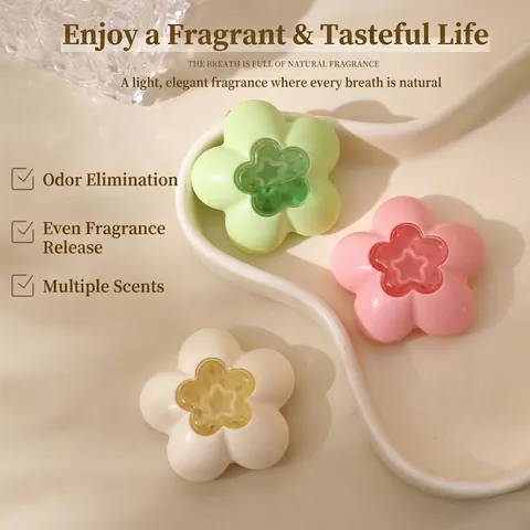 Floral Shaped Air Freshener Aromatherapy Box Adhesive Odor Deodorizer For Bathroom Car Wardrobe Closet Home Fragrance
