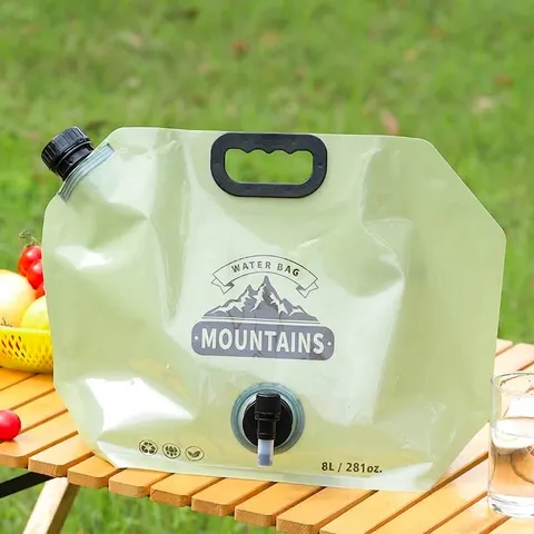 Large Capacity Portable Foldable Outdoor Water Bag Storage Container With Faucet And Handle For Camping Hiking Travel Picnic
