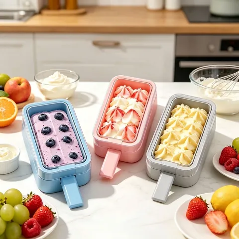 Homemade Silicone Ice Pop Mold For Kids DIY Popsicle Maker With Lid Handle Easy Release Reusable Ice Cream Mold Kitchen Tools