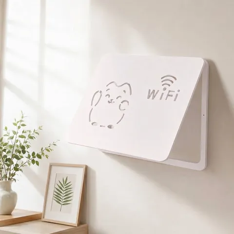 Modern PVC Electric Meter Box Decorative Cover Hollow Cat WiFi Pattern Minimalist Flip Lid Wall Art Home Concealment Box