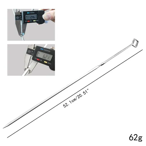 Stainless Steel Barbecue Skewers Long Flat Grilling Needle With Ring Hoop Handle Reusable Metal Kabob Sticks For Outdoor Picnic BBQ