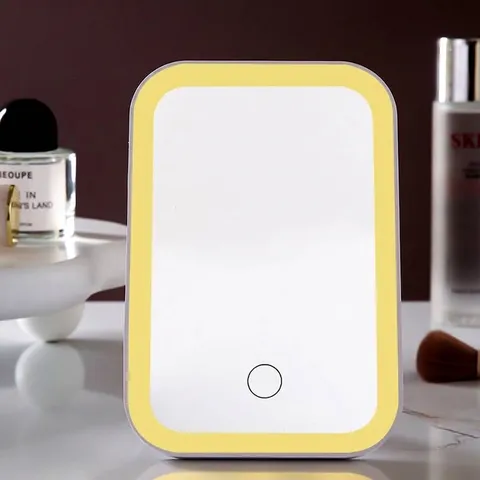 LED Makeup Mirror with 3 Light Modes Portable Desktop Touch Screen Vanity Mirror Rechargeable Table Mirror for Women Makeup