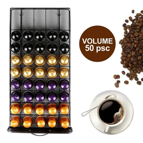 Large Capacity Coffee Pod Storage Drawer Iron Metal Coffee Capsule Holder Rack Coffee Machine Stand Base Drawer Organizer For Kitchen Office