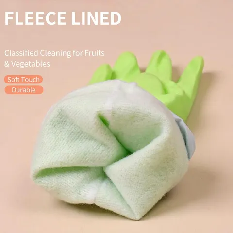 Guanti da Casa Foderati in Pile Resistenti in Gomma Ispessita Impermeabile Lunghi per Lavare i Piatti Lavanderia Pulizia Cucina