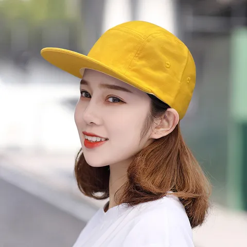 Men Cotton Five Panel Baseball Cap Flat Brim Soft Top Skateboarding Camping Cap Hip Hop Streetwear Outdoor Sun Protection Hat