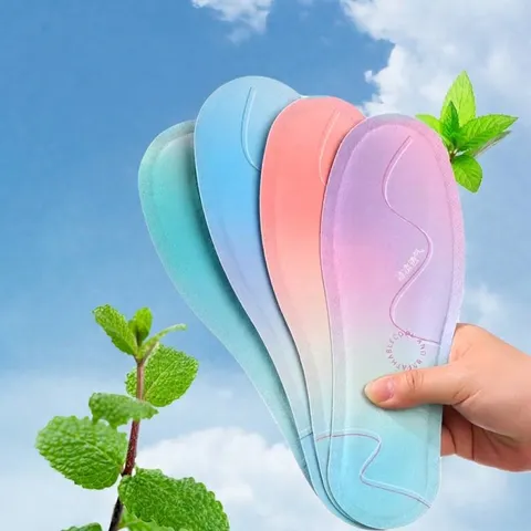 Kühlende Atmungsaktive Einlegesohlen Ultradünn Mit Minze Schweißabsorbierend Deodorierend Sommer Militärtraining Einlegesohlen Unisex Lässige Tägliche Schuhpads
