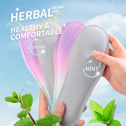Kühlende Atmungsaktive Einlegesohlen Ultradünn Mit Minze Schweißabsorbierend Deodorierend Sommer Militärtraining Einlegesohlen Unisex Lässige Tägliche Schuhpads
