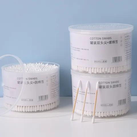 Boxed Disposable Double Headed Cotton Swabs With Wooden Sticks For Makeup Removal And Ear Cleaning Multi-Functional Beauty Tools