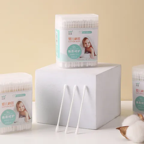 Boxed Disposable Double Headed Cotton Swabs With Wooden Sticks For Makeup Removal And Ear Cleaning Multi-Functional Beauty Tools