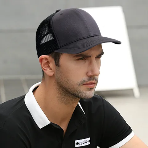 Gorra Trucker de Malla Transpirable Unisex Ala Curva Gorra de Béisbol Ajustable Protección Solar Verano Mezcla Algodón Poliéster