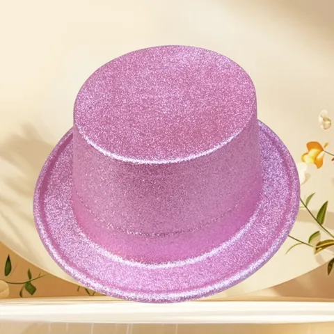 Glitter Top Hat For Men Women Kids Plastic Magic Show Party Costume Hat Stage Performance Accessory Lincoln Jazz Hat Multicolor