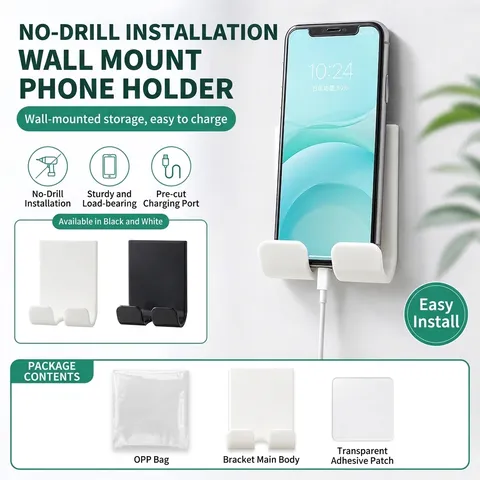 Stanzfreier Klebehaken Rasierer Handyhalter Mehrzweck Wandhalterung Aufbewahrungshalterung Home Organizer Bad Küche