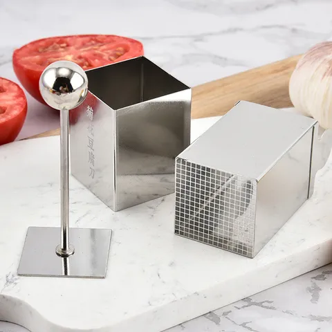 304 Stainless Steel Chrysanthemum Tofu Mold Slicing Knife Garnish Tool For Creative Culinary Plating With Gift Box Kitchen Accessory