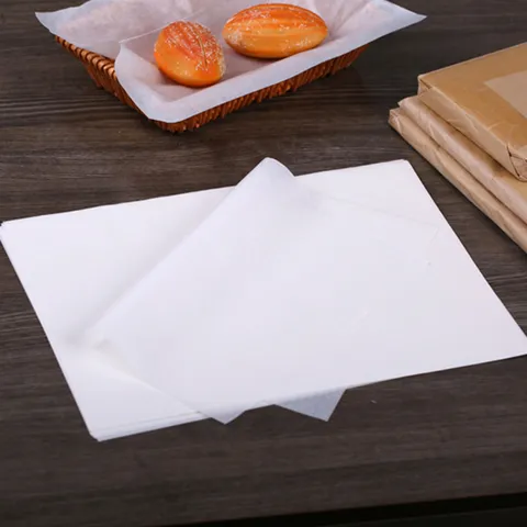 Food Grade Greaseproof Wax Paper Translucent Oil Proof Wrapper For Hamburger Bread Fries Candy Baking Packaging