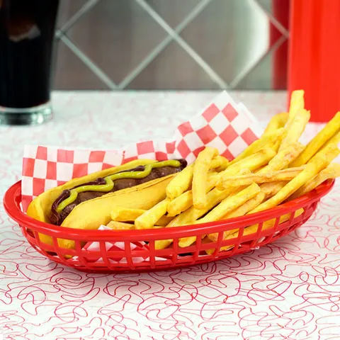 Cesta De Plástico Ovalada Para Comida Rápida Bandeja De Servicio Para Hamburguesas Patatas Fritas Pan Fruta Snacks Vajilla Minimalista Moderna Hogar