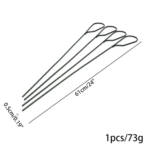 Extra Long Stainless Steel BBQ Skewers Non Stick Black Grilling Meat Fork Marshmallow Roasting Sticks Camping Tools