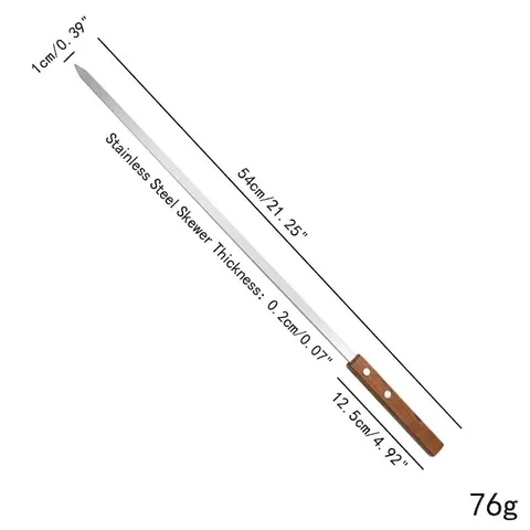 Extra Lange Grillspieße Aus Edelstahl Mit Holzgriff Flache Grillschwerter Robuste Wiederverwendbare Barbecue Fleischspieße Für Outdoor Camping Picknick Party