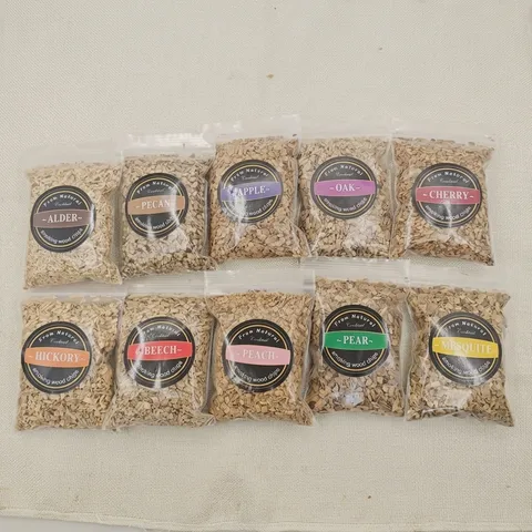 Virutas de Madera Frutal Natural Para Ahumar Cócteles Bebidas Barbacoa Ahumado de Carne Manzano Cerezo Roble Hickory Melocotonero Peral Mesquite Accesorios para Ahumador