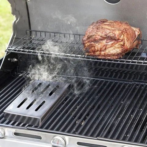 Stainless Steel BBQ Smoker Box For Wood Chips Meat Smoking Outdoor Grill Accessories Cold Smoke Generator Grill Tool