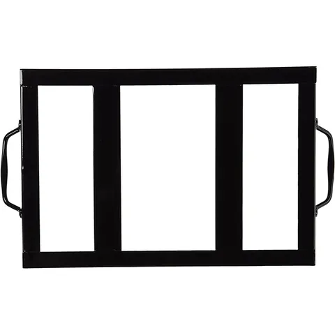 Outdoor BBQ Salt Plate Holder Black Enamel Grilling Rack For Himalayan Salt Block Cooking Tray With Handles Restaurant Kitchen Barbecue Tool