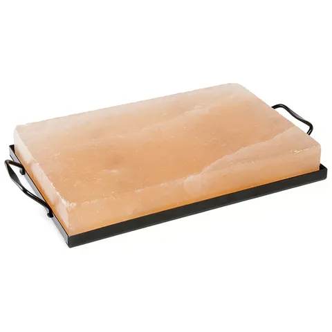 Outdoor BBQ Salt Plate Holder Black Enamel Grilling Rack For Himalayan Salt Block Cooking Tray With Handles Restaurant Kitchen Barbecue Tool