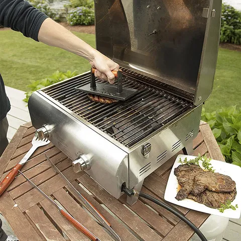 Heavy Duty Cast Iron Steak Press Meat Weight With Wood Handle Rectangular Bacon Burger Grill Press BBQ Cooking Tool