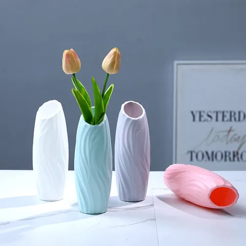Geometrische Plastikvase Im Nordischen Stil Moderne Minimalistische Schreibtisch Blumenbehälter Bruchsichere Vasen Für Wohnzimmer