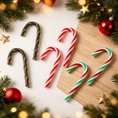 Weihnachtszuckerstangen Anhänger Kunststoff Spirale Gestreifter Lutscher Baumschmuck Für Haus Party Weihnachten Dekoration