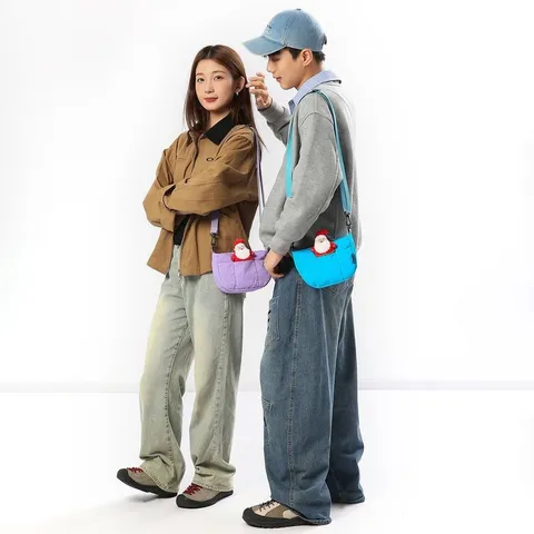 Sac à Main Femme Minimaliste en Toile Matelassée Décontracté Bloc de Couleur Rembourré Sac en Bandoulière Léger Voyage Oreiller Sac