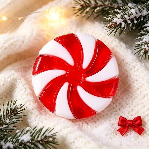 Red White Swirl Lollipop Christmas Tree Ornaments Plastic Spiral Candy Decoration Hanging Festive Party Ornaments Home Decor