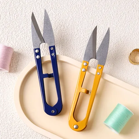 U-Förmige Fadenschere aus Kohlenstoffreichem Stahl Tragbare Mini Nähschere Federbelasteter Garnschneider Für Angeln Kreuzstich DIY Handwerkzeuge