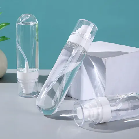 Draagbare Transparante PETG Omgekeerde Spuitfles Voor Huidverzorging Toner Fixatiespray Reizen Navulbare Cosmetische Mistfles