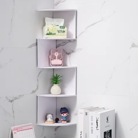Modern Corner Wall Shelf Floating Shelves for Bedroom Living Room Bathroom Storage Display Shelving Rack Home Decor MDF