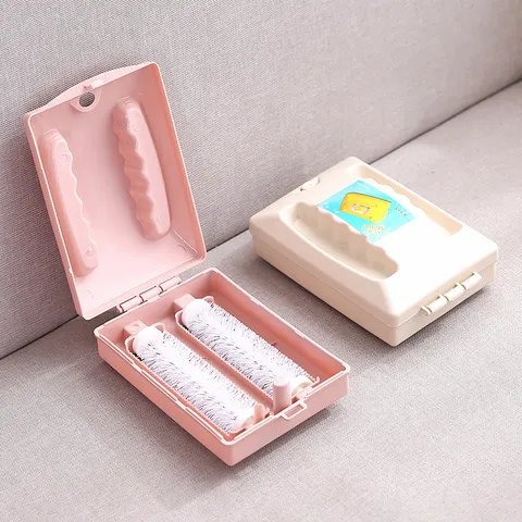 Manual Double Roller Dust Brush Household Carpet Cleaning Brush Multi-functional Clothing Lint Remover With Handle PP Plastic