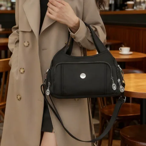 Waterproof Lightweight Nylon Handbag For Women Multi-functional Large Capacity Travel Shoulder Crossbody Tote Bag For Mom