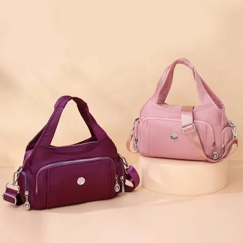 Waterproof Lightweight Nylon Handbag For Women Multi-functional Large Capacity Travel Shoulder Crossbody Tote Bag For Mom