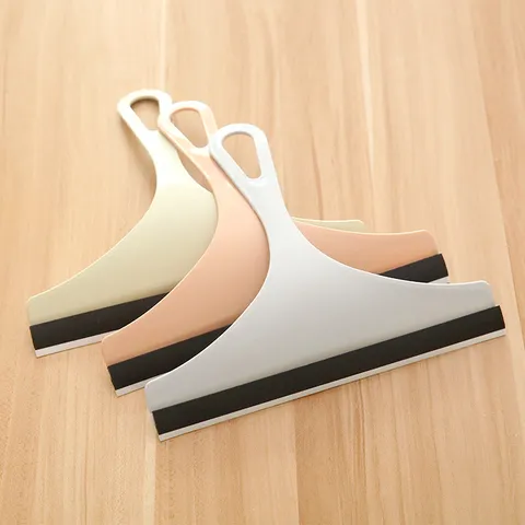 Household Minimalist Window Glass Squeegee Plastic Rubber Blade Cleaning Tool Anti Slip Handle Bathroom Tile Floor Mirror Scraper