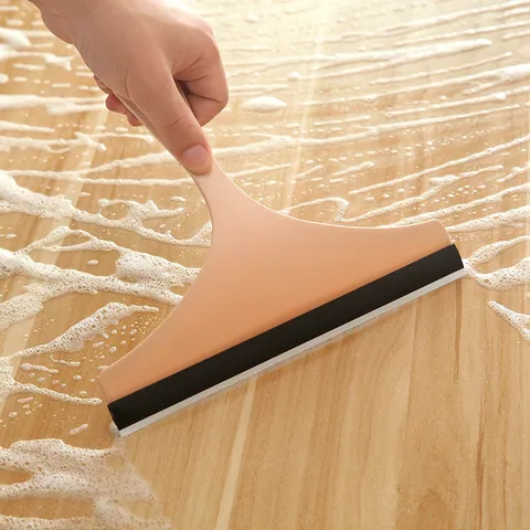 Household Minimalist Window Glass Squeegee Plastic Rubber Blade Cleaning Tool Anti Slip Handle Bathroom Tile Floor Mirror Scraper