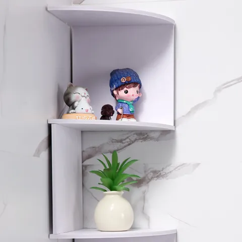 Modern Corner Wall Shelf Floating Shelves for Bedroom Living Room Bathroom Storage Display Shelving Rack Home Decor MDF