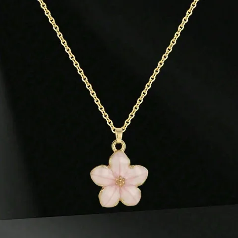 Moda Carino Collana con Pendente Fiore Semplice Lega Dolce Fiore di Ciliegio Catena Clavicola Gioielli Per Donne