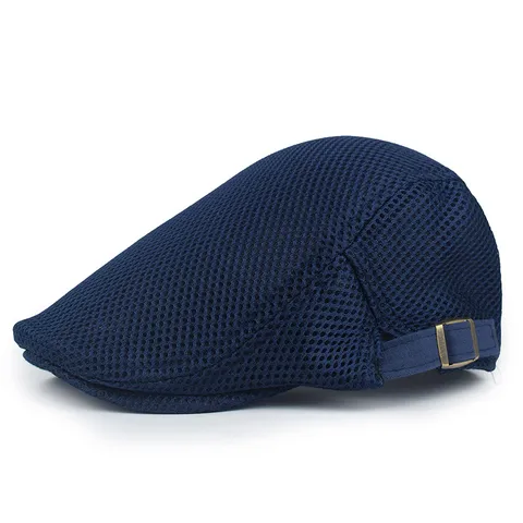 Adjustable Mesh Beret Hat For Men And Women Breathable Summer Newsboy Cap Retro Hollow Out Flat Cap Outdoor Sun Protection