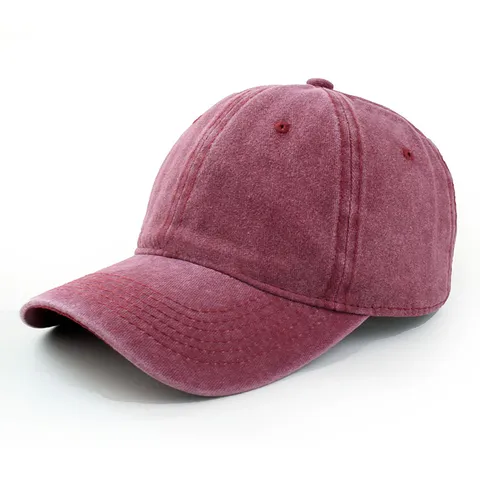 Vintage Washed Cotton Baseball Cap Unisex Plain Distressed Dad Hat Adjustable Solid Color Retro Fashion Casual Outdoor Sunshade Cap